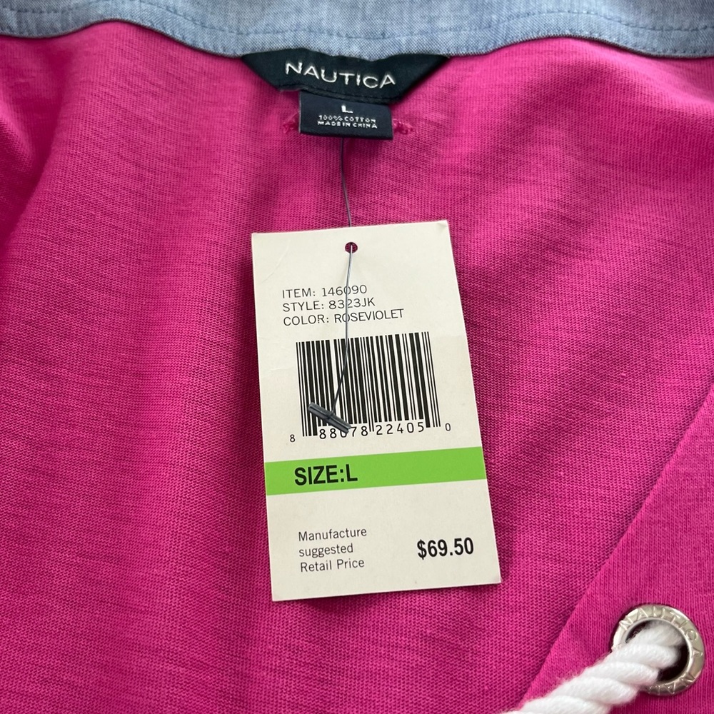 NWT Nautica Top White Rope Laced Front Coastal Beach Pool Large - Picture 6 of 9